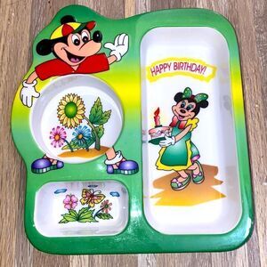 Mickey Mouse Minnie Mouse Vintage Disney kids plate divided plate happy birthday